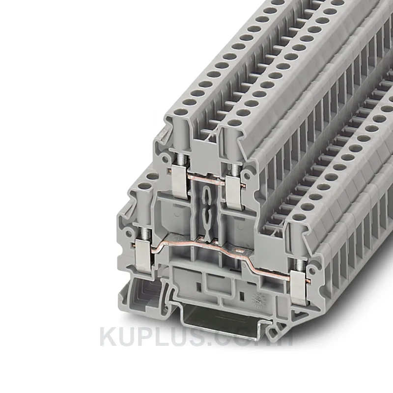 Phoenix Contact UTTB 4 เทอร์มินัลบล็อก 2 ชั้น (3044814) ขนาดสาย 4 mm² กระแส 30 A แรงดัน 800 V ต่อแบบสกรู สีเทา