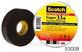 สก๊อตเบอร์ ซุปเบอร์ 33+ เทปพันสายไฟ ขนาด 3/4 นิ้ว x 66 ฟุต (20 เมตร), สีดำ - SCOTCH? NO. SUPER 33+ , SIZE 3/4 IN X 66 FT (20 M ) BLACK