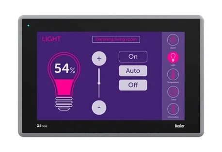 X2 base 10 : TFT-LCD touch screen 800 x 480 pixel (16:9)  200 MB application memory