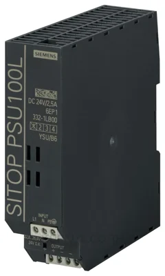 6EP1332-1LB00, DIN Rail Power Supply, 85%, 24V, 2.5A, 60W, Adjustable
