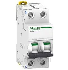 A9F73263, เซอร์กิตเบรกเกอร์ขนาดเล็ก (MCB) Schneider Electric Acti9 IC60N 2P 63A Curve B