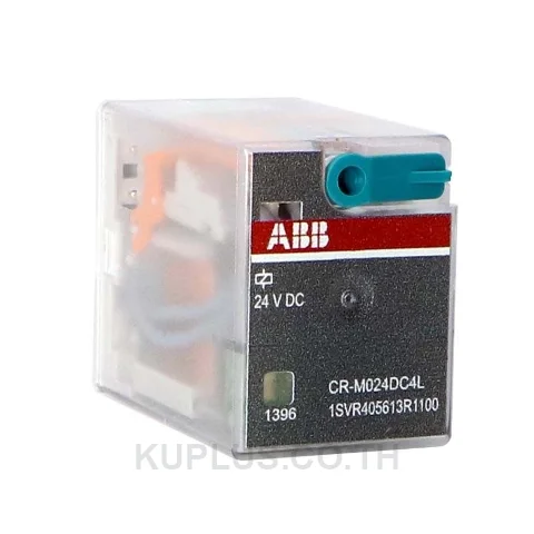 CR-M024DC4L ปลั๊กอินรีเลย์แบบใช้งานทั่วไป ABB รุ่น CR-M 4C/O 250V 6A คอยล์ 24 VDC มี LED มีก้านโยกทดสอบตัวรีเลย์ #1SVR405613R1100