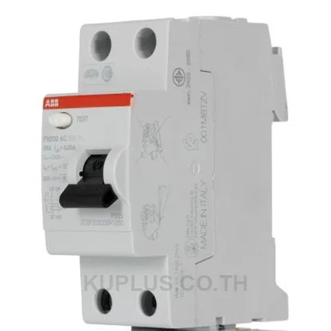 FH202 AC-63/0.3, กันดูด RCCB ชนิด AC ABB FH202 2 โพล 63A กระแสรั่วไหลพิกัด 300mA 1 เฟส