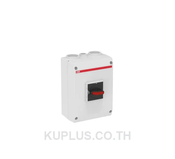 OTP63B3M, สวิตช์ตัดตอน (Switch Disconnector) พร้อมกล่องพลาสติก ABB ซีรีส์ OTP 3 โพล 80A (690VAC AC-22A) / 75A (415VAC AC-23A) IP65