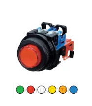 AR30E0L-11E3G, ปุ่มกดมีไฟ (Illuminated Pushbutton) Fuji Electric ขนาด 30 มม. ทรงกลมแบบยื่น สีเขียว หน้าสัมผัส 1NO+1NC