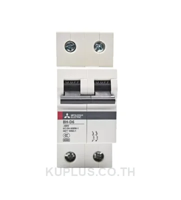 เบรกเกอร์ MCB (Miniature Circuit Breaker) Mitsubishi BH-D6 2 โพล 32A ชนิด Type C