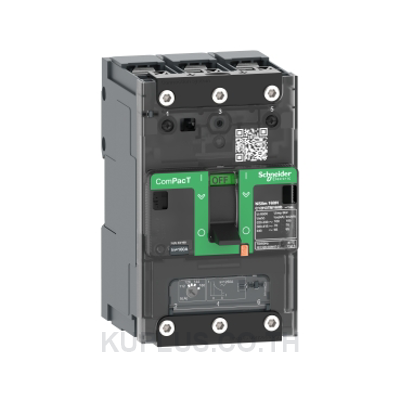 Circuit breaker, ComPacT NSXm 63E, 16kA/415VAC, 3 poles, TMD trip unit 16A, lugs/busbars