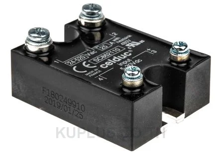 Celduc 25 A Solid State Relay, Zero Crossing, Chassis Mount, Triac, 520 V rms Maximum Load