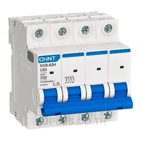 813912, เซอร์กิตเบรกเกอร์ขนาดเล็ก (MCB) Chint NXB-63H 4P 25A Curve C 10kA