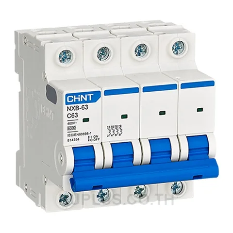 814242, เซอร์กิตเบรกเกอร์ขนาดเล็ก (MCB) Chint NXB-63 4P 1A Curve C 6kA