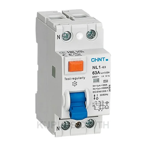 200587, เบรกเกอร์กันดูด (RCCB) Chint NL1-63 2P 63A 300mA Type A 10kA