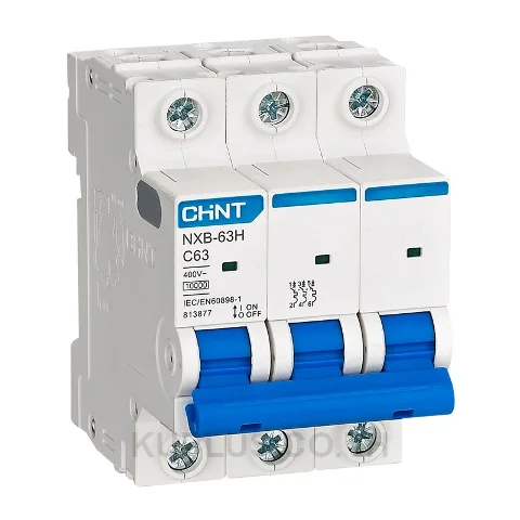 813866, เซอร์กิตเบรกเกอร์ขนาดเล็ก (MCB) Chint NXB-63H 3P 2A Curve C 10kA