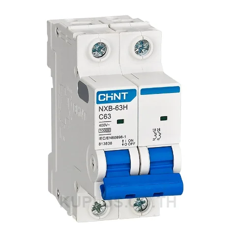 813838, เซอร์กิตเบรกเกอร์ขนาดเล็ก (MCB) Chint NXB-63H 2P 63A Curve C 10kA