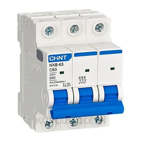 814176, เซอร์กิตเบรกเกอร์ขนาดเล็ก (MCB) Chint NXB-63 3P 63A Curve C 6kA