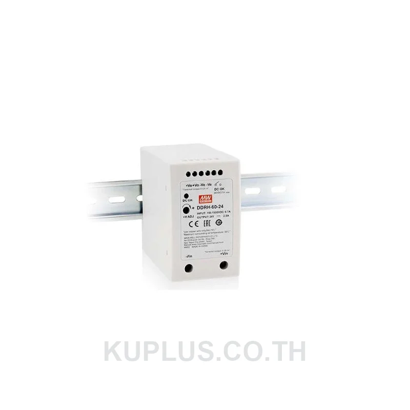พาวเวอร์ซัพพลายเกาะราง (ติดรางปีกนก DIN) Mean Well DDRH-60-24 60 W เอาต์พุต 24 V 2.5 A