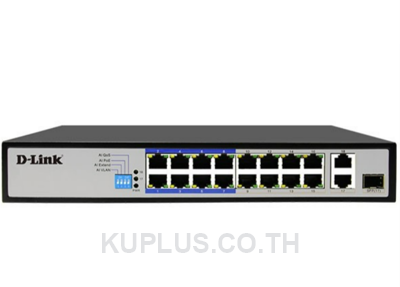 Switching Hub D-LINK (DES-F1018P-E) 16 Port POE + 2 Port Uplink + 1 SFP (17'')