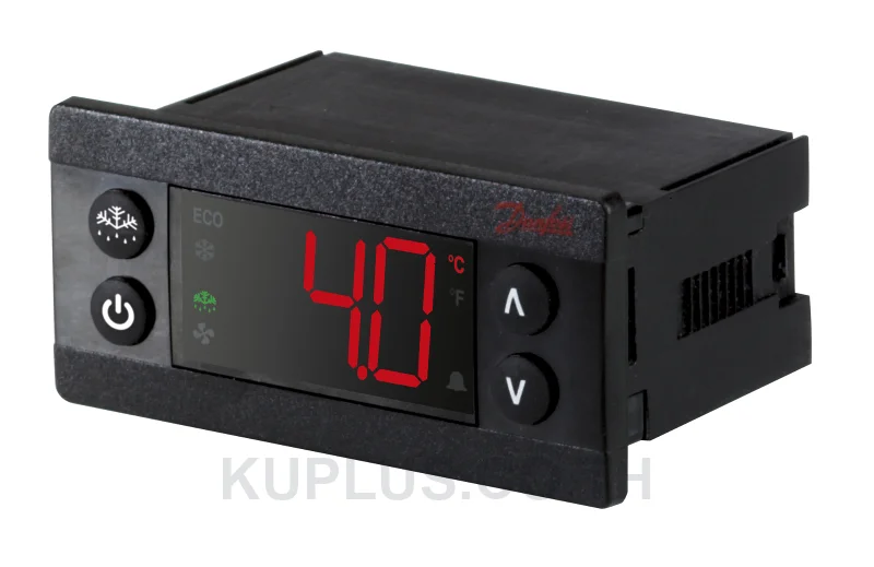 080G3236, เครื่องควบคุมระบบทำความเย็นอิเล็กทรอนิกส์ (Electronic Refrigeration Controller) Danfoss ERC 111A ไฟเลี้ยง 100-240 V AC อนาล็อกอินพุต 2 ดิจิทัลอินพุต 1 ดิจิทัลเอาต์พุต 1