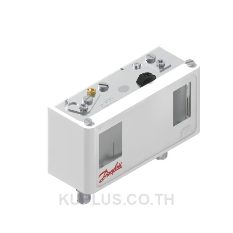 060-129666, เพรชเชอร์สวิตช์แบบคู่ (Dual Pressure Switch) Danfoss KP15A ย่านปรับซ้าย -0.2 - 7.5 bar ขวา 8 - 32 bar ดิฟเฟอเรนเชียลซ้าย 0.7 - 4 ขวา 4 bar หน้าสัมผัส SPDT+SPST(NO)