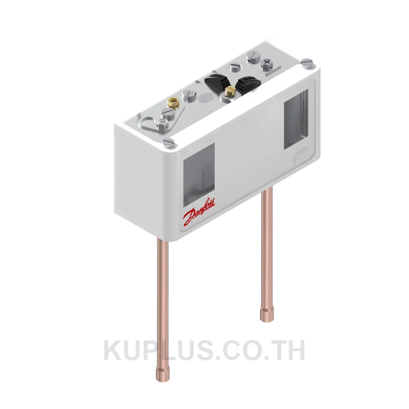 060-129966, เพรชเชอร์สวิตช์แบบคู่ (Dual Pressure Switch) Danfoss KP15 ย่านปรับซ้าย -0.2 - 7.5 bar ขวา 8 - 32 bar ดิฟเฟอเรนเชียลซ้าย 0.7 - 4 ขวา 4 bar หน้าสัมผัส SPDT+SPST(NO)
