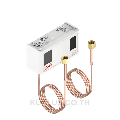 060-119966, เพรชเชอร์สวิตช์แบบคู่ (Dual Pressure Switch) Danfoss KP15 ย่านปรับซ้าย -0.2 - 7.5 bar ขวา 8 - 32 bar ดิฟเฟอเรนเชียลซ้าย 0.7 - 4 ขวา 4 bar หน้าสัมผัส SPDT
