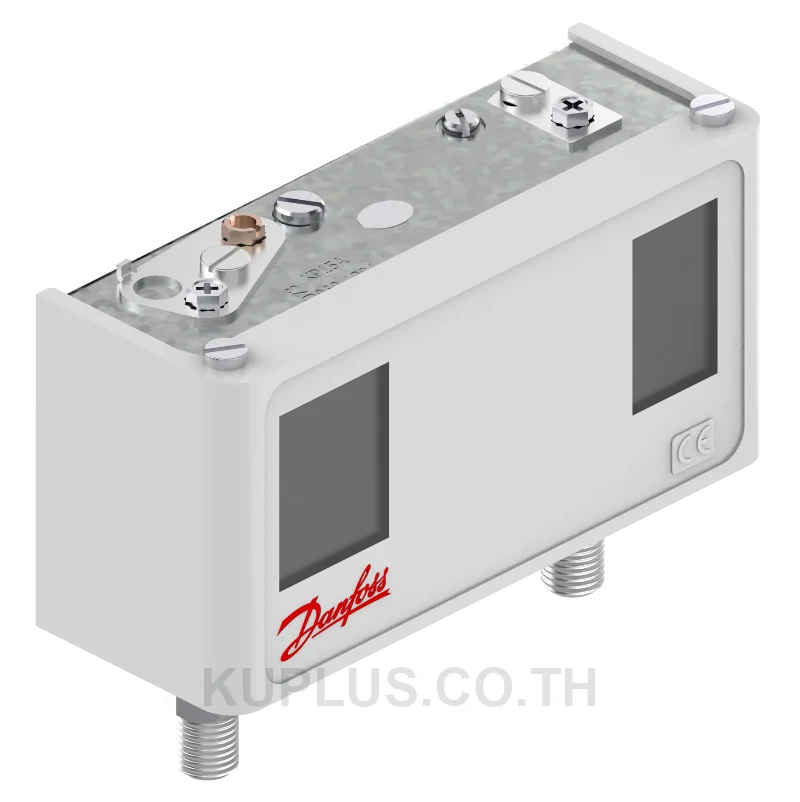 060-129566, เพรชเชอร์สวิตช์แบบคู่ (Dual Pressure Switch) Danfoss KP15A ย่านปรับซ้าย -0.2 - 7.5 bar ขวา 8 - 32 bar ดิฟเฟอเรนเชียลซ้าย 0.7 - 4 ขวา 4 bar หน้าสัมผัส SPDT+SPST(NO)