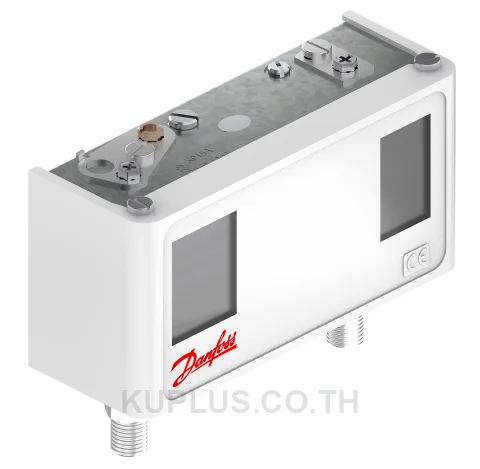 060-129366, เพรชเชอร์สวิตช์แบบคู่ (Dual Pressure Switch) Danfoss KP15A ย่านปรับซ้าย -0.2 - 7.5 bar ขวา 8 - 32 bar ดิฟเฟอเรนเชียลซ้าย 0.7 - 4 ขวา 4 bar หน้าสัมผัส SPDT+SPST(NO)
