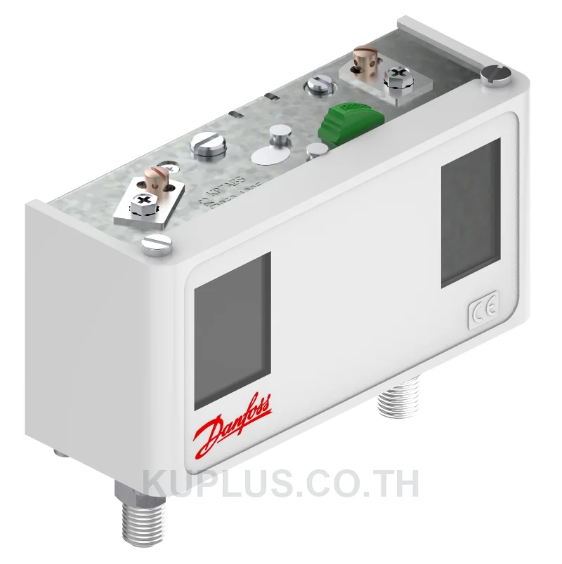 060-120566, เพรชเชอร์สวิตช์แบบคู่ (Dual Pressure Switch) Danfoss KP7ABS ย่านปรับซ้าย 8 - 32 bar ขวา 8 - 32 bar ดิฟเฟอเรนเชียลซ้าย 4 ขวา 4 bar หน้าสัมผัส 2 SPST(NC)