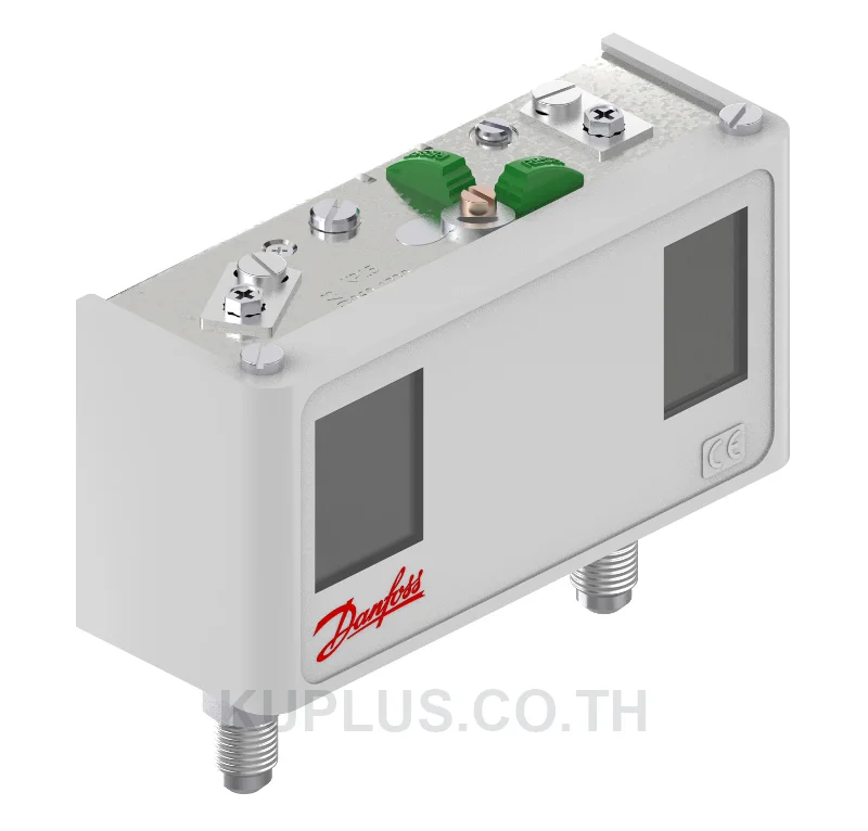 060-122066, เพรชเชอร์สวิตช์แบบคู่ (Dual Pressure Switch) Danfoss KP15 ย่านปรับซ้าย -0.9 - 7 bar ขวา 8 - 32 bar ดิฟเฟอเรนเชียลซ้าย 0.7 ขวา 4 bar หน้าสัมผัส SPDT+SPST(NO)