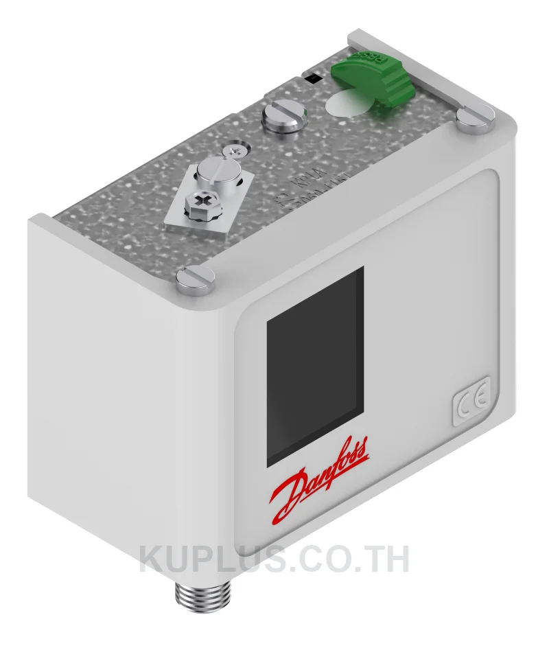 060-116166, เพรชเชอร์สวิตช์ (Pressure Switch) Danfoss KP1A ย่านปรับ -0.9 - 7 bar ดิฟเฟอเรนเชียล 0.7 bar เกลียว M 10 x 0.75 หน้าสัมผัส SPDT รีเซ็ต Manual Min IP30