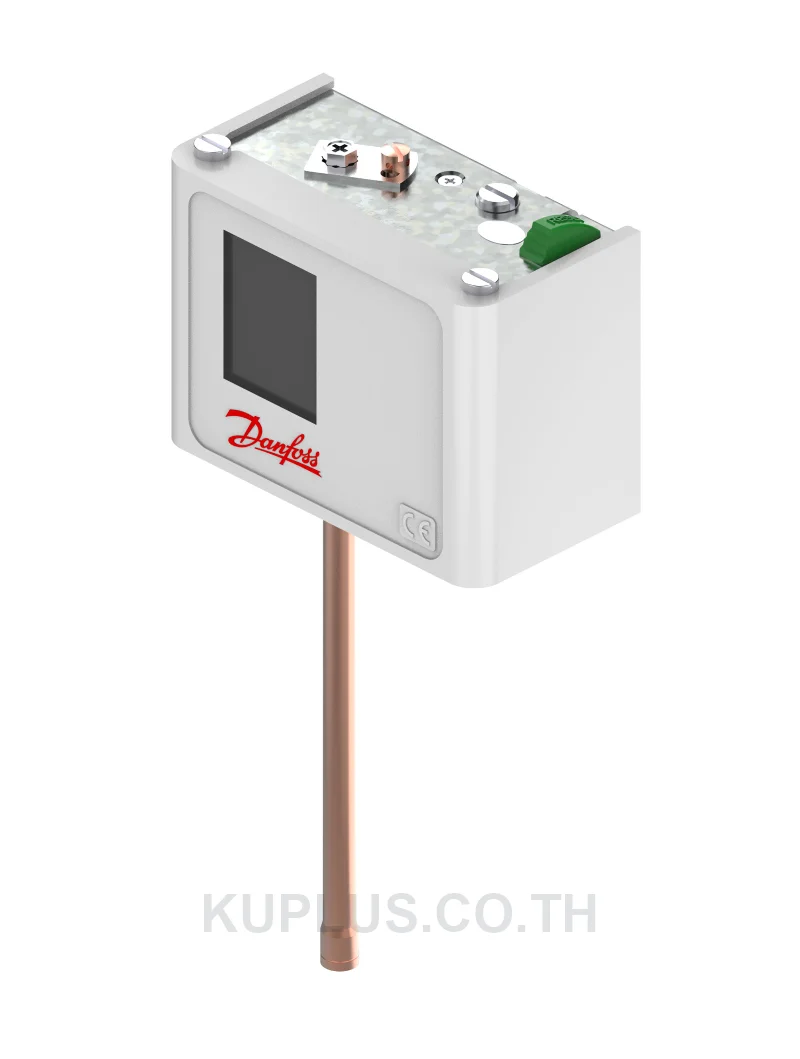 060-600966, เพรชเชอร์สวิตช์ (Pressure Switch) Danfoss KP7B ย่านปรับ 8 - 32 bar ดิฟเฟอเรนเชียล 4 bar เกลียว Solder 6 mm หน้าสัมผัส SPDT รีเซ็ต Manual Max IP30