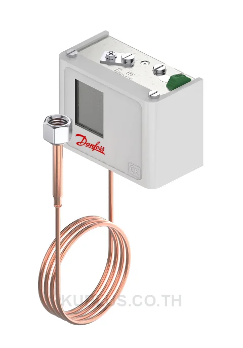 060-121266, เพรชเชอร์สวิตช์ (Pressure Switch) Danfoss KP5 ย่านปรับ 8 - 32 bar ดิฟเฟอเรนเชียล 3 bar เกลียว Flare nut 1/4 หน้าสัมผัส SPDT รีเซ็ต Manual Max IP30