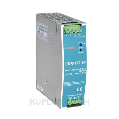พาวเวอร์ซัพพลายเกาะราง (ติดรางปีกนก DIN) Mean Well EDR-120-24 120 W เอาต์พุต 24 V 5 A