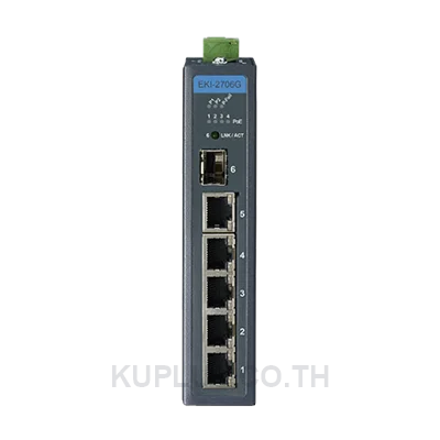 EKI-2706G-1GFPI-BU, อีเทอร์เน็ตสวิตช์อุตสาหกรรม Advantech EKI Unmanaged PoE