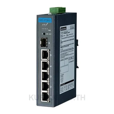 EKI-2706G-1GFPI-BU, อีเทอร์เน็ตสวิตช์อุตสาหกรรม Advantech EKI Unmanaged PoE