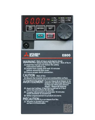 Mitsubishi FR-E800 อินเวอร์เตอร์ 3 เฟส 200V 11 kW รุ่น FR-E820-11K-1