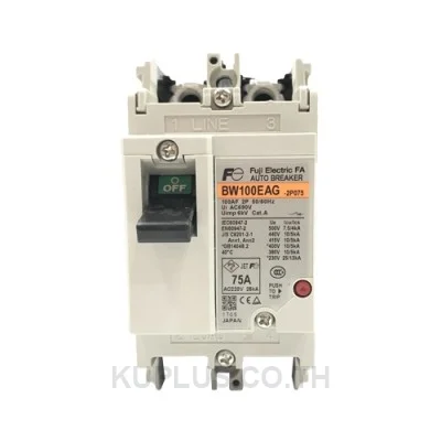 BW100EAG-2P100, เบรกเกอร์ MCCB Fuji Electric BW Series 2 โพล 100A เฟรม 100AF 25 kA (230 V AC)