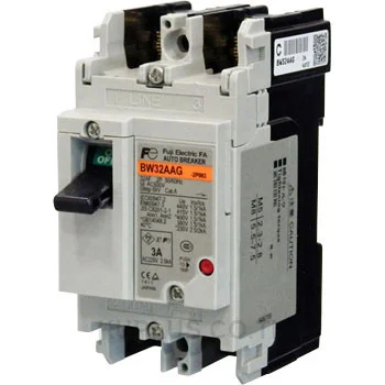 BW32AAG-2P015W, เบรกเกอร์ MCCB Fuji Electric BW Series 2 โพล 15A เฟรม 32AF 2.5 kA (230 V AC) พร้อมออกซิลลารีสวิตช์ (Aux-SPDT)