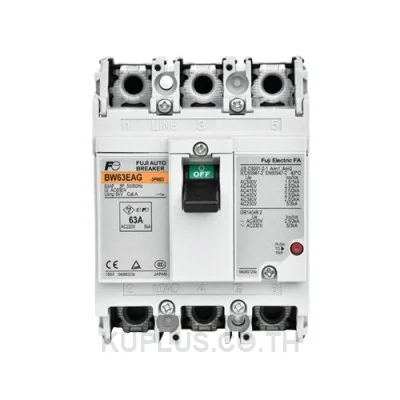 BW63RAG-3P063, เบรกเกอร์ MCCB Fuji Electric BW Series 3 โพล 63A เฟรม 63AF 2.5 kA (400 V AC)