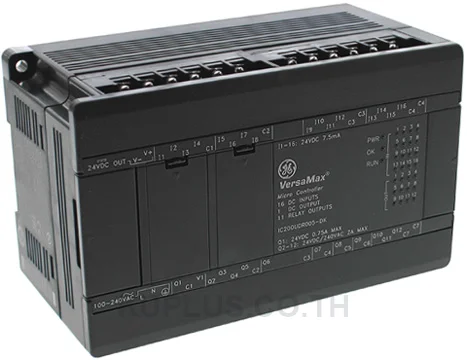 28 point PLC,(16) 24VDC In, (11) Relay Out, (1) 24VDC Out, 24VDC Power Supply. Battery (IC200ACC403) is required for data retention. Battery not