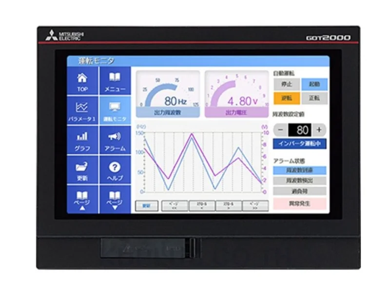 GT2107-WTBD Mitsubishi GOT2000 สีดำ, 7inch WVGA, TFT color, 65536 colors, Panel color black, 24V DC