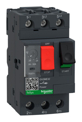 Motor Protection Switch, 3 Poles, 500 V, 0.63 ... 1 A