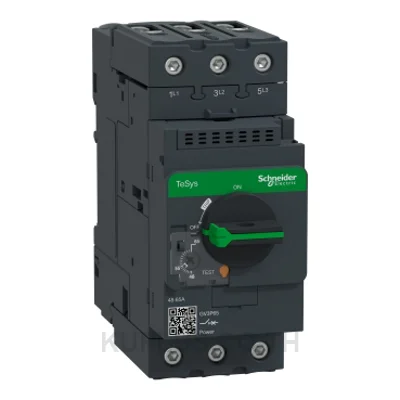 มอเตอร์เบรกเกอร์ Schneider GV3P65 TeSys Deca 3P ช่วงปรับกระแส 48 - 65 A แบบ เทอร์มอล-แมกเนติก มือจับแบบหมุน ขั้วต่อ EverLink