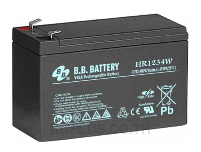 แบตเตอรี่ BB Battery รุ่น HR1234W 12V9Ah เหมาะสมสำหรับเครื่องสำรองไฟและไฟฉุกเฉิน แบตเตอรี่ รับประกัน 1 ปี