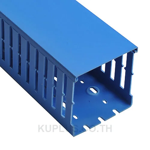 Wire Duct, Open Slot, Blue, 3 x 5" (WxH),