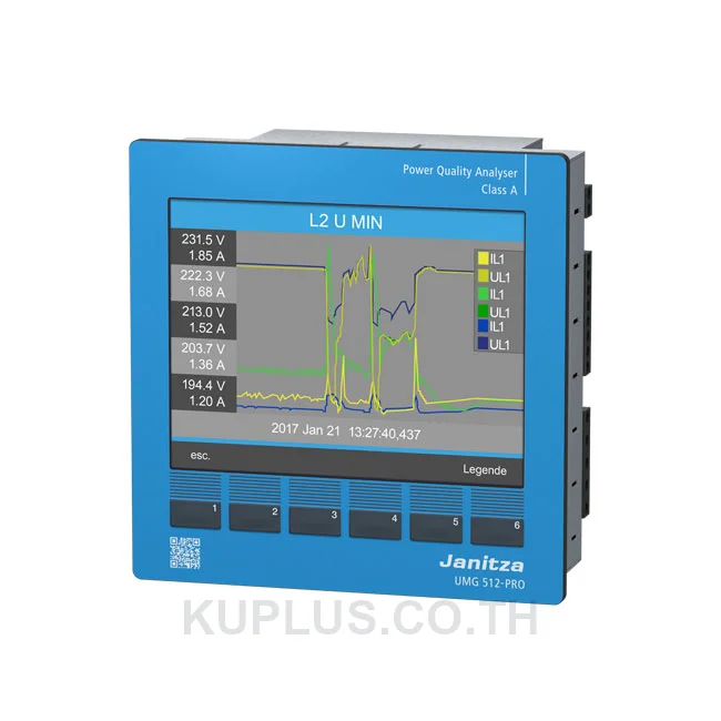 เครื่องวิเคราะห์คุณภาพไฟฟ้า Class A Janitza UMG 512-PRO (IEC 61000-4-30, พร้อม RCM)