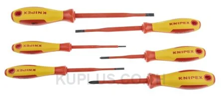 00 20 12 V02 Knipex VDE Phillips, Slotted Screwdriver Set 6 Piece