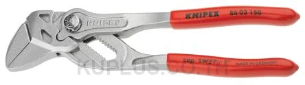 86 03 150 RS Knipex Wrench, 150 mm Overall Length, 27mm Max Jaw Capacity, Plastic Handle