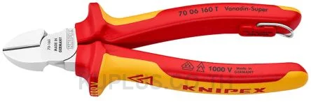 70 06 160 T Knipex VDE/1000V Insulated 160 mm Side Cutters