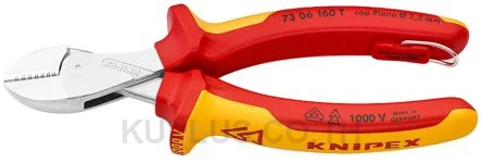 73 06 160 T Knipex VDE/1000V Insulated 160 mm Side Cutters