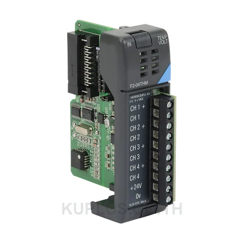 DirectLOGIC DL205 temperature input module, thermocouple, 4-channel, 16-bit resolution, input thermocouple type(s): J, E, K, R, S, T, B, N, C.